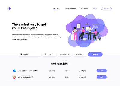 Daily UI #22 - Search careers page dailyui dailyui 022 dailyuichallenge design challenge illustration job job listing landingpage logo search search bar search results searching ui uidesign vector website