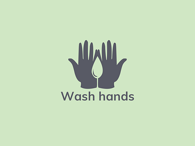 Wash hands design illustration logo