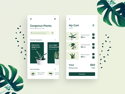 Stokrotka - Shopping Cart Screen app cart checkout clean delivery ecommerce figma green minimal mobile payment plants practice product shop shopping bag shopping cart store ui ui ux