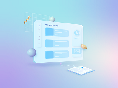 Elearning Dashboard Illustration 3d dashboard elearning illustration