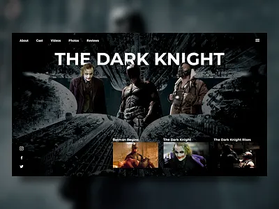 The Dark Knight Trilogy Concept batman concept creativity daily design homepage landing landing page main page movie ui web webdesign website