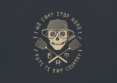 Bat country bats design hand drawn hand drawn type hand letter illustration las vegas skull typography vector vintage