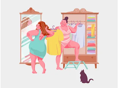 Body Positive beauty bodypositive dress fashion figure illustration lovely girls wardrobe woman yourself