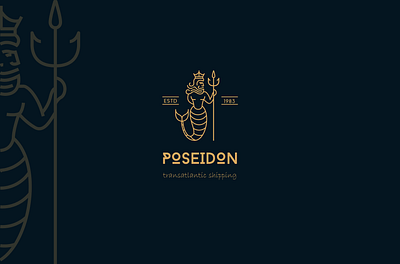 Poseidon art behance branding color dribbble flat icon illustration logo logo design logodesigner logos minimal modern poseidon shipping simple symbol vector work