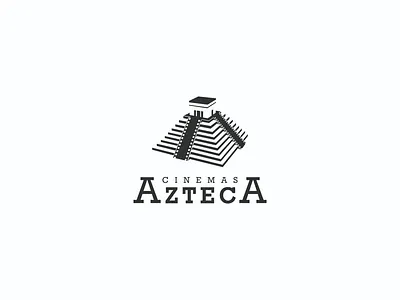 cinemas azteca logo design cinema design digital entertainment film filmstrip illustration logo media movie negative film picture production reel strip studio video