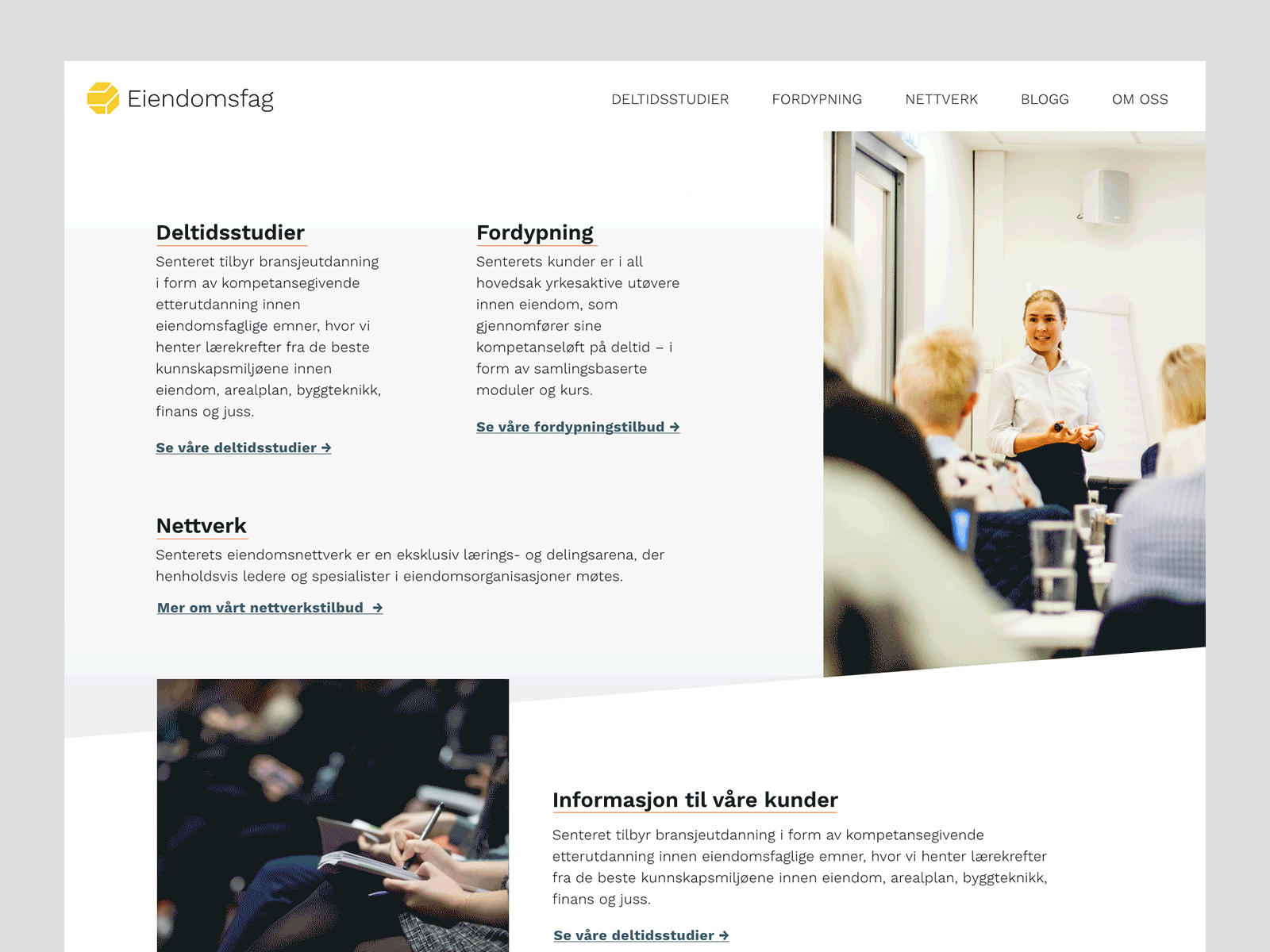 Example of Eiendomsfag design update