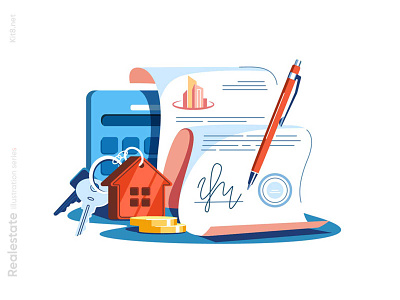 Property for sale and conclusion illustration character conclusion flat illustration kit8 property sale treaty vector