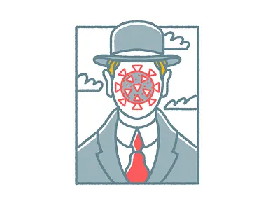 Corona of Man concept coronavirus doodle fun illustraion son of man