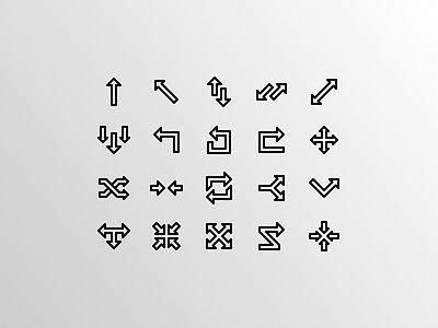Directional Arrows 02 app arrow arrowhead button creative design designer direction doodle icon icon bundle icon set iconfinder iconography outline supplies ui uiux vector web