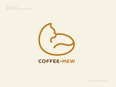 Coffee Mew Logo Concept branding cafe logo cat cat logo coffee concept design illustration logo ui vector