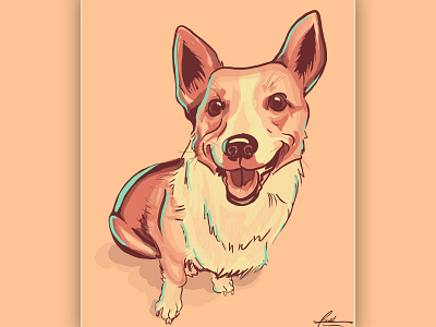 Lea corgi digital digital art digital painting digitalart dog doggo drawing illustration illustrations ipad ipad pro ipad pro art ipadpro pet sketchapp