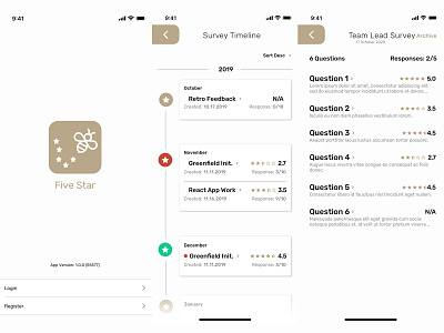 5 Star Feedback Screens app ui ux