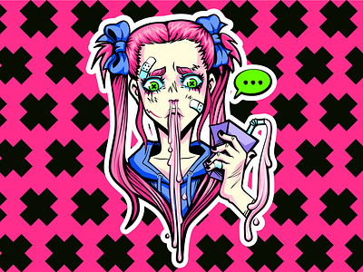 milkshake character girl illustration vector