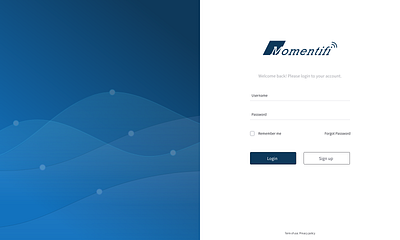 Momentifi crm design email builder login ui ux