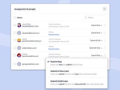 User List assign dashboard graphic design illustration jotform list online form share task ui design uiux user user list userinterface