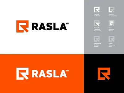 Logo Design for Rasla Logistics 🟧⁣⁣ arabian arabic brand identity branding l lettermark logistic logistics logo logo design monogram r rasla rl monogram saudi saudi arabia storage symbol visual identity warehouse