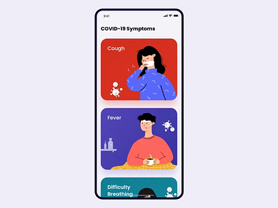 COVID-19 App coronavirus covid 19 design illustration interaction interaction design interface minimal principle ui user experience ux vector workfromhome