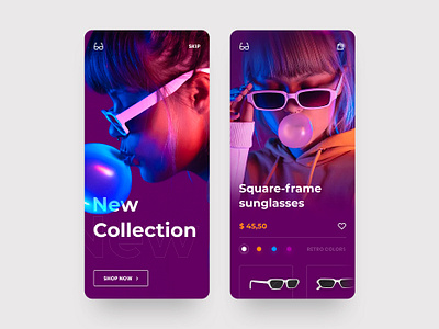 Glasses Store App app daily design inspiration ios mobile product shop ui ux web