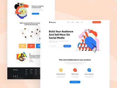 SAAS Landing Page Design clean design flat illustraion landing page landing page design landingpage saas landing page saas website trendy ui uiux user experience user interface web desgin web design webdesign website website design