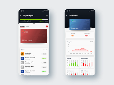 KMB App - UI/UX Redesign account analytics app balance branding bus deshboard design history minimal mobile payment typography ui ux