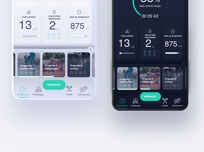 Focus menu - program activities app branding challenge dashbaord design fitness fitness app health menu menu card mobile smartphone sport ui ux workout