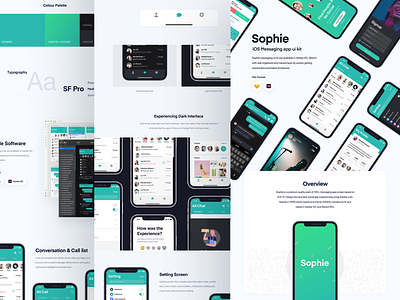 Sophie app case study live on BEHANCE 🔥 behance case study project chat profile design application app mobile illustration dark night black interface experience iphone x ios android message conversation text minimal clean modern interaction social media network ui ux user kit web website webdesign