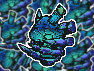 Potion sticker artist blue branding brushes colorful design game art graffiti greens hand illustration logo merch merch design photoshop potion scene sticker stickers vibrant