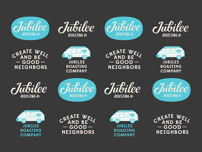 Jubilee Roasting Co. badge branding coffee custom type lettering logo design script