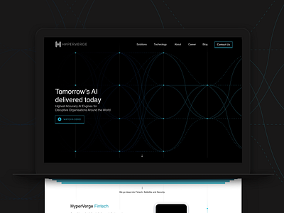 HyperVerge AI solution - web design ai artificialintelligence black ui blackandwhite brand design deep learning earth hitech icondesign illustraion satellite ui design webdesign