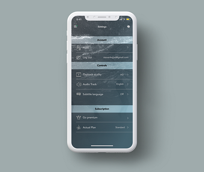 Oceanix mobile app settings page streaming