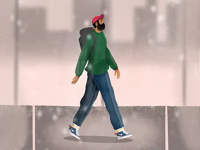 Daily Walks character design drawing environment explore illustration procreate seattle walking