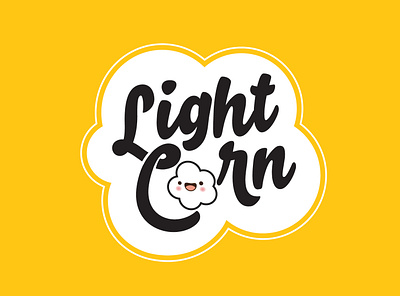 Light Corn design light logo popcorn smile