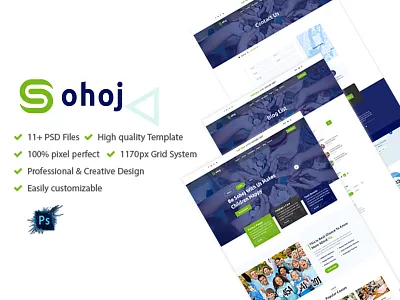 Sohoj - Charity, Nonprofit PSD Template app store campaign charity creative design donate donations events foundation fund fundraising ngo organization psd religion social ui volunteer welfare