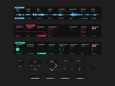 Ableton Push - Components ableton components controller inspiration physical product redesign skeuomorphic skeuomorphism ui ui components visual