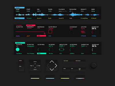 Ableton Push - Components ableton components controller inspiration physical product redesign skeuomorphic skeuomorphism ui ui components visual