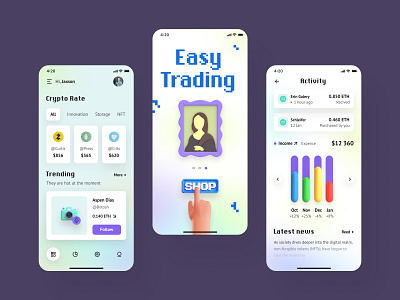 Easy trading app android app android application app app design app design screens application crypto crypto app design ios ios application ios mobile mobile ui ux