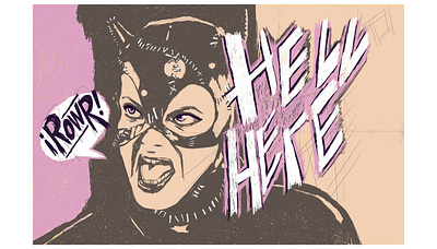 Catwoman (pfeiffer) batman cartooning catwoman comic comic art illustration tim burton