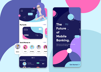 Mobile App - Mobile Banking App concept banking bankingapp clean design illustration minimal mobile mobileapp mobilebanking typography uiux ux