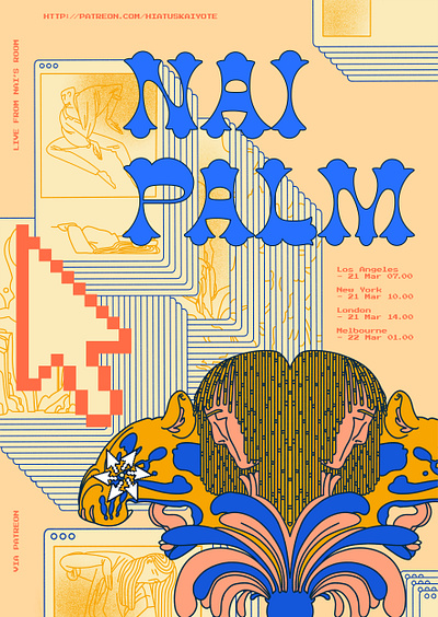 Nai Palm live from Patreon (click for vertical) drawing funk gig poster hiatus kaiyote illustration illustration digital music neo soul poster poster art