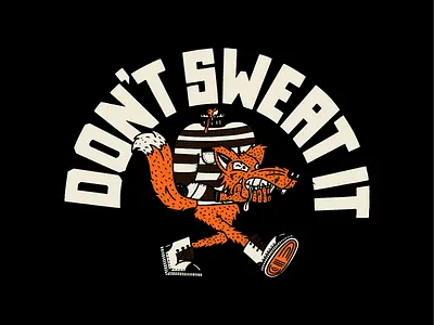 Don't Sweat It abstract animal boots branding design flat fox identity identitydesign illustration illustration design lettering logo run skull strut sweat typography vector