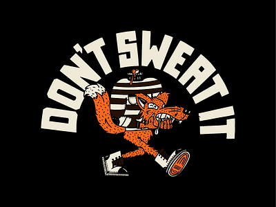 Don't Sweat It abstract animal boots branding design flat fox identity identitydesign illustration illustration design lettering logo run skull strut sweat typography vector