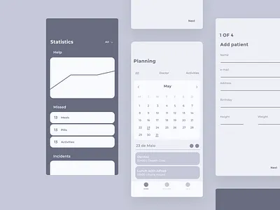 Mindler — Wireframes alzheimer app application dementia health health app mental mental health mentalhealth mindler ui ux ux ui uxdesign uxui