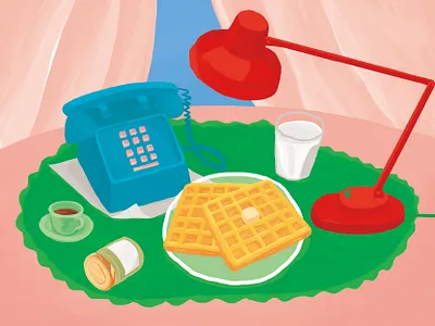 Pink Fantasy dessert red stilllife waffle worklamp