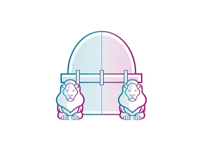 Doodle from the Finitba project app bank design guard icon illustration lion power ux