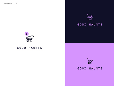 Good Haunts Final animal brand branding branding design design good handdrawn haunts illustration logo logo design logodesign sheep vector