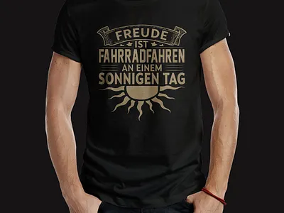 Freude ist Fahrradfahren an einem sonnigen Tag T Shirt Design graphic design hoodie template illustraion illustration print design sweatshirt tee design tshirt art tshirt design tshirts typography