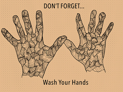 Don't Forget...Wash Your Hands digital drawn hands hands illustration illustration digital palkev texture