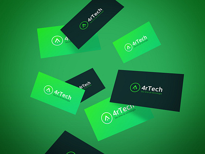 4rTech Business Card Concept Mockup brand brand identity business business card card cartão de visita coding developer development green logo logotype microsoft programmer tech