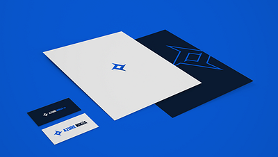 Azure Ninja Stationery Concept Mockup abstract blue brand brand identity branding developer development logo logotype microsoft