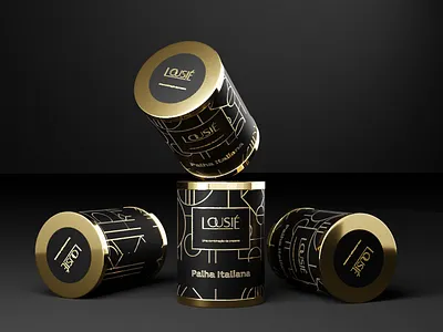 Package Tube Lousié black blender blender3d branding design food gold metal package packaging pattern studio